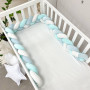 Бортик Коса белый/мята светлая/яркая мята ("лагуна") (2,2 м, круг или 3 стороны кровати)