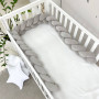 Бортик Коса серый (2,2 м, круг или 3 стороны кровати)