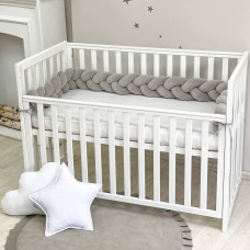 Бортик Коса серый (2,2 м, круг или 3 стороны кровати)