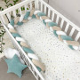 Бортик Коса белый/бежевый/мята темная (ку-ку) (2,2 м, круг или 3 стороны кровати)
