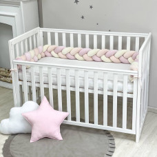 Бортик Коса розовый/молочный/персик ("Candy") (2,2 м, круг или 3 стороны кровати)