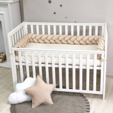 Бортик Коса крем (2,2 м, круг или 3 стороны кровати)