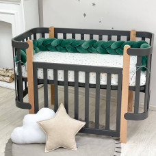 Бортик Коса малахит (2,2 м, круг или 3 стороны кровати)