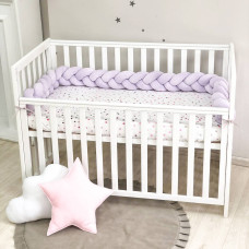 Бортик Коса лиловый (2,2 м, круг или 3 стороны кровати)