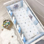 Бортики Kids toys Мишка голубой + простыня стандарт