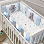 Бортики Kids toys Мишка голубой + простыня стандарт