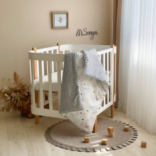 Плед-конверт с одеялом Коты в облаках серый 78х100