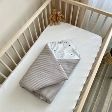 Плед- конверт с одеялом Baby Dream Коты в облаках серые 80х100 см