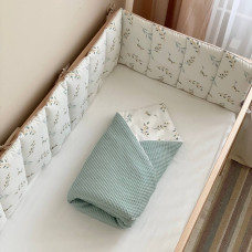 Плед- конверт с одеялом Baby Dream Веточки котики мята 80х100 см