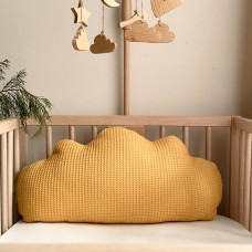 Подушечка-бортик Облако вафля горчица 30 х 55