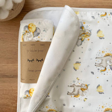 Пеленка непромокаемая Единорог веселый желтый 50х80