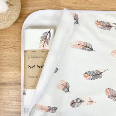 Пеленка непромокаемая Перо пудра 50х80