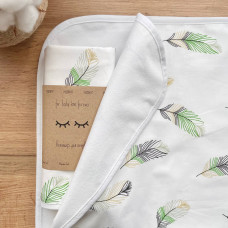 Пеленка непромокаемая Перо мята 50х80