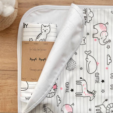 Пеленка непромокаемая Animals розовый 50х80