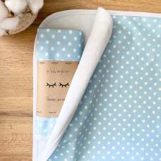 Пеленка непромокаемая Горошек на голубом 50х80