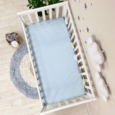 Простыня детская голубая на резинке 120*60