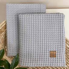 Плед вафля "Греческая" серый 80х100