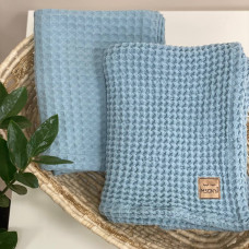 Плед вафля "Греческая" аквамарин 80х100