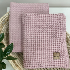 Плед вафля "Греческая" пудра 80х100