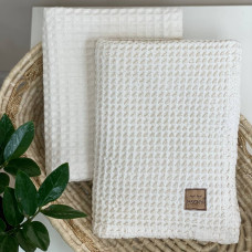 Плед вафля "Греческая" сливочный 80х100