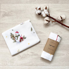 Пеленка фланель Снеговики 78х100