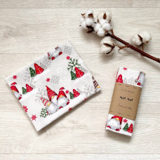 Пеленка фланель Гномы на бежевом 78х100