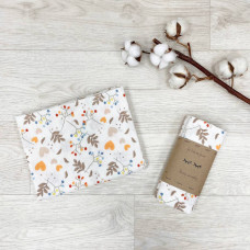 Пеленка фланель Веточки бежевые 78х100