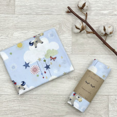 Пеленка фланель Единорог на голубом 78х100