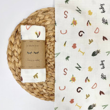 Пеленка муслин Буквы разноцветные 78х100