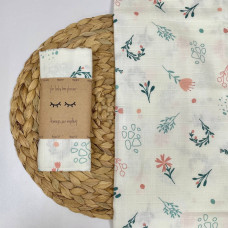 Пеленка муслин Лесные веточки пудра 78х100