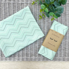 Пеленка бязь Зигзаг серо-белый на мятном 78х100