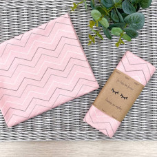 Пеленка бязь Зигзаг серо-белый на розовом 78х100