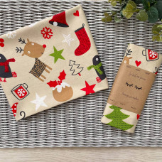 Пеленка бязь Merry Christmas бежевый 78х100