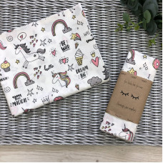 Пеленка бязь Единорог цветной 78х100