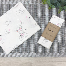 Пеленка бязь Жирафы с шариками 78х100