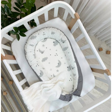 Кокон Baby Design Облака серые с луной 90*65