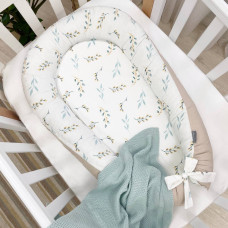 Кокон Baby Design Веточки котики мята 90*65