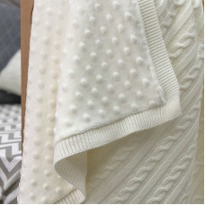 Плед WellSoft коса молочный 80х100