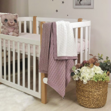 Плед WellSoft коса сухая роза 80х100