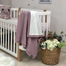 Плед WellSoft коса лиловый 80х100