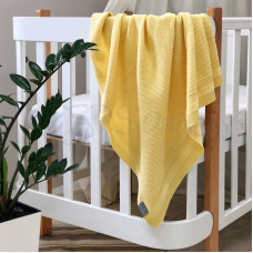 Плед хлопок Рогожка желтый 80х100