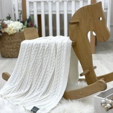 Плед хлопок Коса белый 80х100