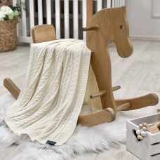 Плед хлопок Коса молочный 80х100