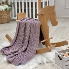 Плед хлопок Коса лиловый 80х100