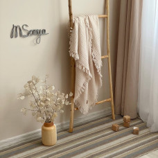 Плед Муслин Жатка с бахромой Беж 90*105