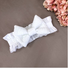 Бант с резинкой (кружевно) белый