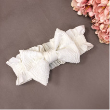 Бант с резинкой (кружевно) молочный