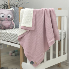 Плед WellSoft Рогожка розовый 80х100