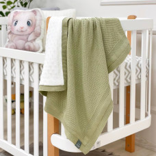 Плед WellSoft Рогожка оливка 80х100