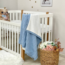 Плед WellSoft Ромби-косы голубой 80х100